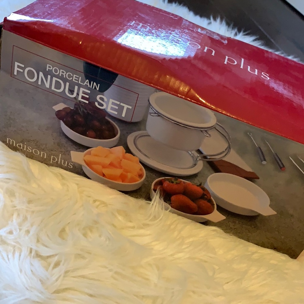 Maison Plus Fondue Set Porcelain White